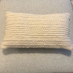 Cream rectangle throw pillow 23 inch by 13.5 inch